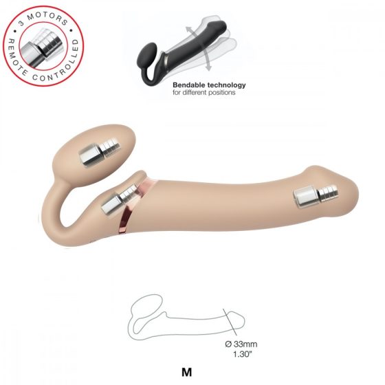 Strap-On-Me páros strap-on vibrátor, távirányítóval (M méret - világos bőrszín)