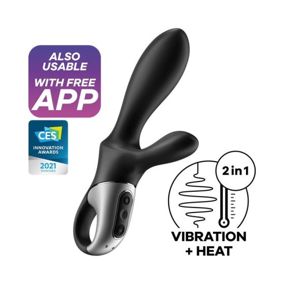 Satisfyer Heat Climax+ kétmotoros análvibrátor, stimuláló ággal, melegítő funkcióval (APP-os)