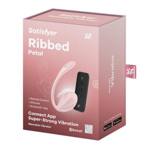 Satisfyer Ribbed Petal vibrációs tojás, vezeték nélküli távirányítóval (pink) (APP-os)