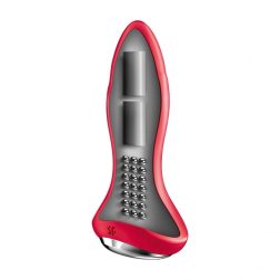   Satisfyer Rotator Plug 1+ análvibrátor, a szárán forgó gyöngysorral (piros) (APP-os)