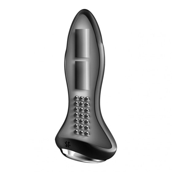 Satisfyer Rotator Plug 1+ análvibrátor, a szárán forgó gyöngysorral (fekete) (APP-os)