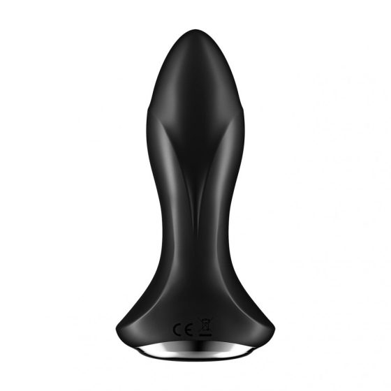 Satisfyer Rotator Plug 1+ análvibrátor, a szárán forgó gyöngysorral (fekete) (APP-os)