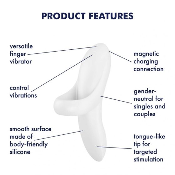 Satisfyer Bold Lover ujjra húzható vibrátor (fehér).