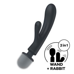   Satisfyer Triple Lover három motoros, klitoriszágas vibrátor és masszírozó (fekete)