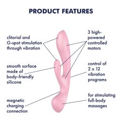   Satisfyer Triple Oh három motoros, klitoriszágas vibrátor és masszírozó (pink)