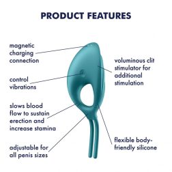   Satisfyer Swordsman méretre állítható, vibrációs péniszgyűrű (zöld)