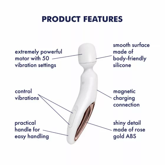Satisfyer – Wand-erland masszírozógép (fehér-rózsaarany)