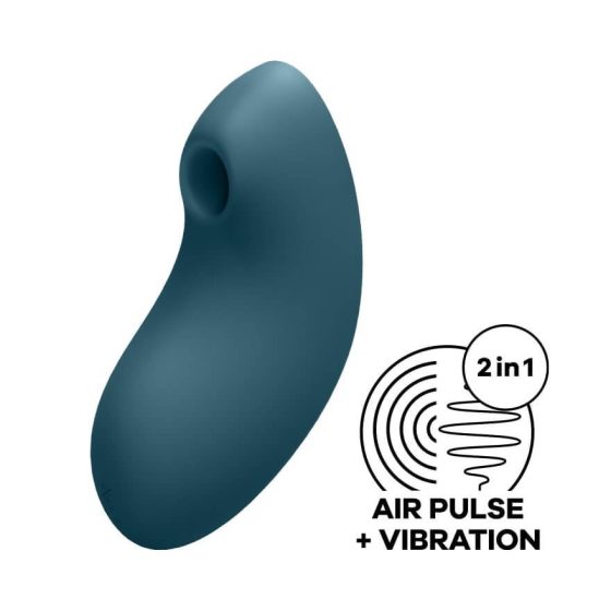 Satisfyer Vulva Lover 2. léghullámos csiklóizgató, vibrációval (kék)