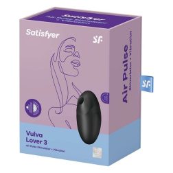   Satisfyer Vulva Lover 3. léghullámos csiklóizgató, vibrációval (fekete)