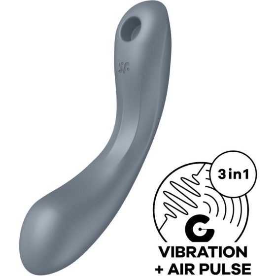 Satisfyer Curvy Trinity 1. vibrátor, léghullámos csiklóizgatóval (szürke).