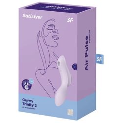   Satisfyer Curvy Trinity 2. vibrátor, léghullámos csiklóizgatóval (lila)