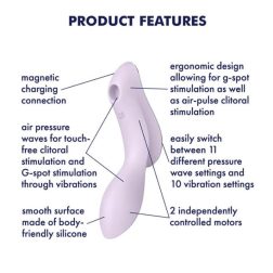   Satisfyer Curvy Trinity 2. vibrátor, léghullámos csiklóizgatóval (lila)