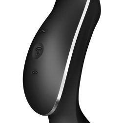   Satisfyer Curvy Trinity 2. vibrátor, léghullámos csiklóizgatóval (fekete)