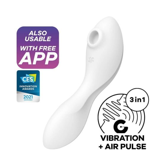 Satisfyer Curvy Trinity 5. vibrátor, léghullámos csiklóizgatóval (fehér) (APP-os)