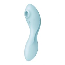   Satisfyer Curvy Trinity 5. vibrátor, léghullámos csiklóizgatóval (kék) (APP-os)