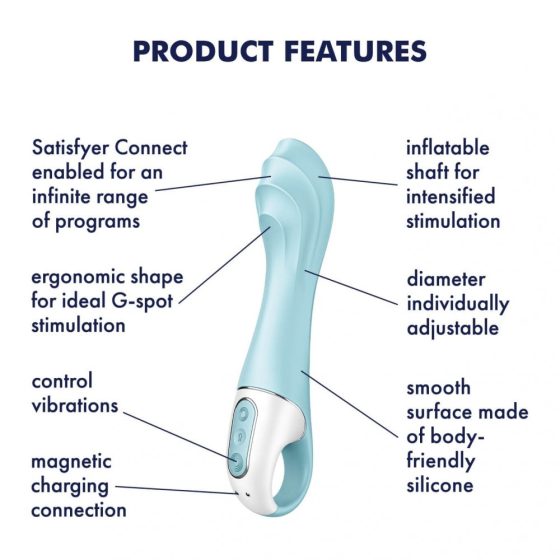 Satisfyer Air Pump 5+ vibrátor, pumpa funkcióval (APP-os)