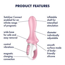 Satisfyer Air Pump Booty 5+ análvibrátor, pumpa funkcióval (APP-os)