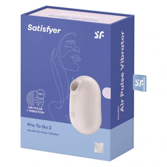 Satisfyer Pro To Go 2. léghullámos csiklóizgató, vibrációval (bézs)