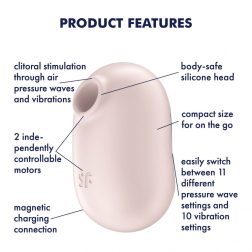   Satisfyer Pro To Go 2. léghullámos csiklóizgató, vibrációval (bézs)