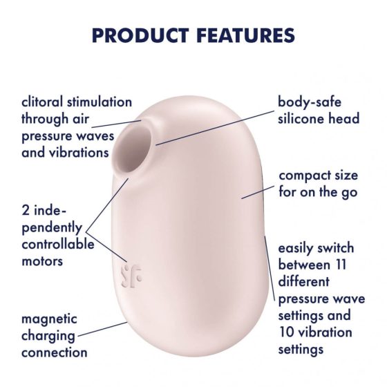 Satisfyer Pro To Go 2. léghullámos csiklóizgató, vibrációval (bézs)