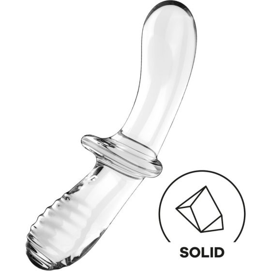 Satisfyer Double Crystal üveg dildó (áttetsző)