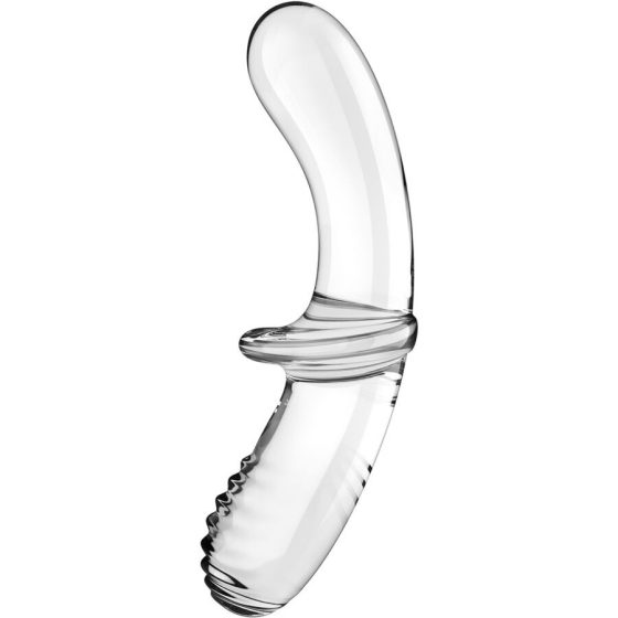 Satisfyer Double Crystal üveg dildó (áttetsző)