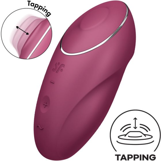 Satisfyer Tap & Climax 1. csiklóizgató, vibrációval, pulzációval (piros)