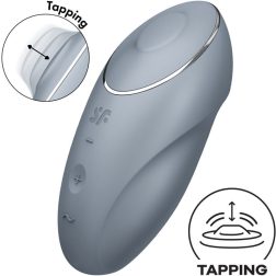   Satisfyer Tap & Climax 1. csiklóizgató, vibrációval, pulzációval (szürke)