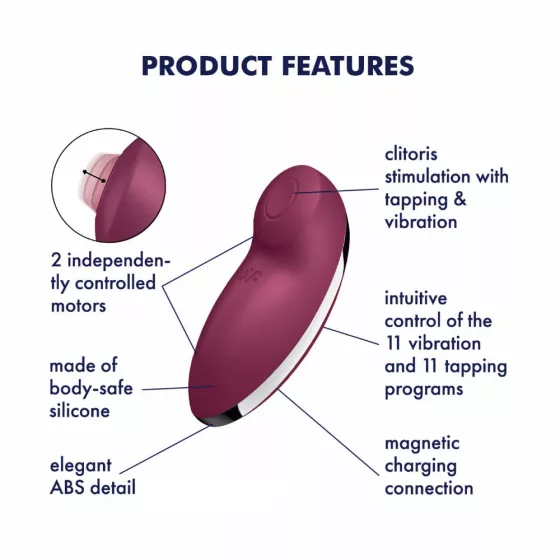 Satisfyer – Tap & Climax 2. csiklóizgató, vibrációval, pulzációval (piros)