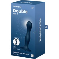   Satisfyer Double Ball-R szilikon dildó, belső ballasztgolyókkal (kék)