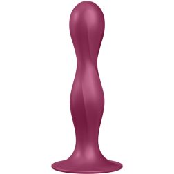   Satisfyer Double Ball-R szilikon dildó, belső ballasztgolyókkal (piros)