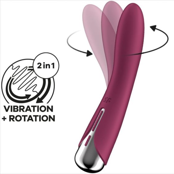 Satisfyer Spinning Vibe 1. vibrátor, rotáló fejrésszel (piros)