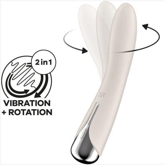 Satisfyer Spinning Vibe 1. vibrátor, rotáló fejrésszel (bézs)