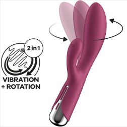   Satisfyer Spinning Rabbit 1. klitoriszágas vibrátor, rotáló fejrésszel (piros)