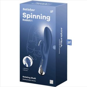 Satisfyer Spinning Rabbit 1. klitoriszágas vibrátor, rotáló fejrésszel (kék)