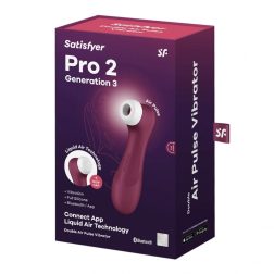   Satisfyer Pro 2. léghullámos csiklóizgató, vibrációval (bordó) (3. generációs) (APP-os)