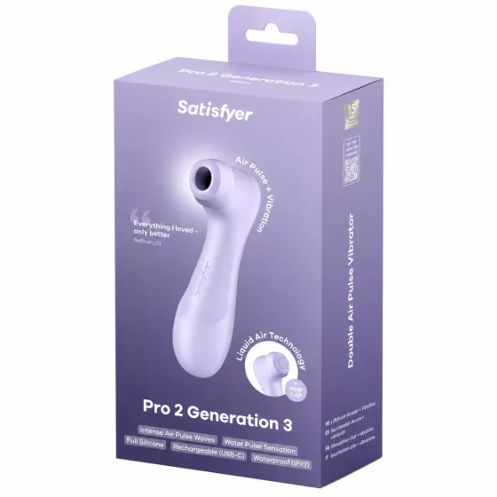 Satisfyer Pro 2. léghullámos csiklóizgató, vibrációval (lila) (3. generációs)