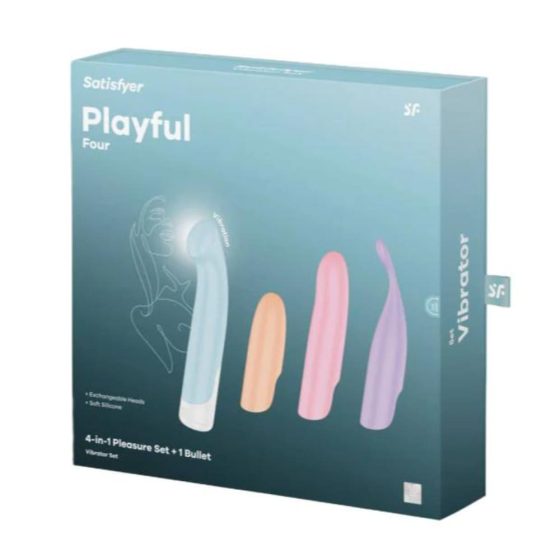Satisfyer – Playful Four négyrészes vibrátorszett cserélhető feltétekkel