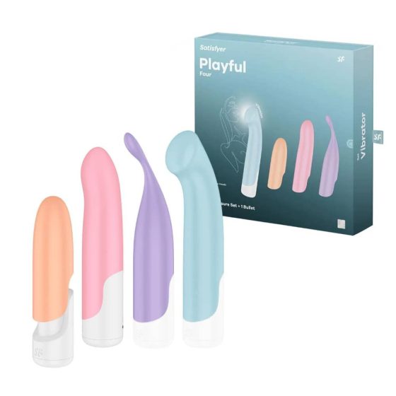Satisfyer – Playful Four négyrészes vibrátorszett cserélhető feltétekkel
