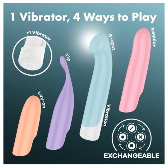 Satisfyer – Playful Four négyrészes vibrátorszett cserélhető feltétekkel