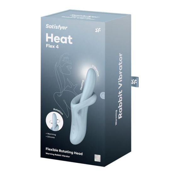 Satisfyer Heat Flex 4 vibrátor, melegítő funkcióval, rotációval (kék)