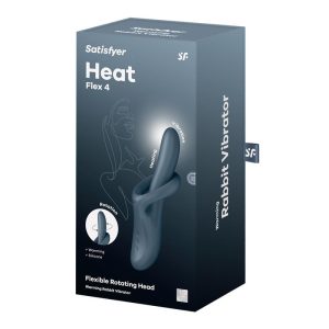 Satisfyer Heat Flex 4 vibrátor, melegítő funkcióval, rotációval (szürke)