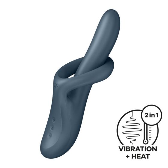 Satisfyer Heat Flex 4 vibrátor, melegítő funkcióval, rotációval (szürke)