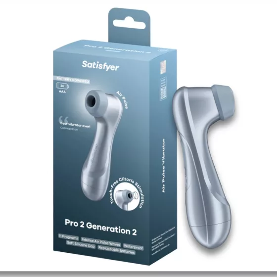 Satisfyer – Pro 2. léghullámos csiklóizgató (elemes, kék) (2. generációs)