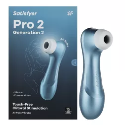   Satisfyer – Pro 2. léghullámos csiklóizgató (elemes, kék) (2. generációs)