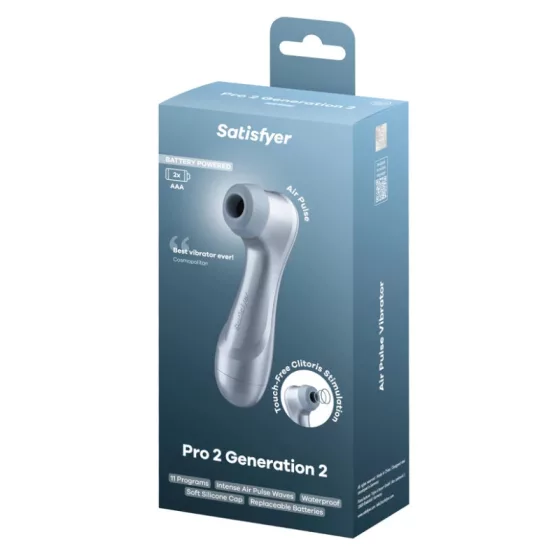 Satisfyer – Pro 2. léghullámos csiklóizgató (elemes, kék) (2. generációs)