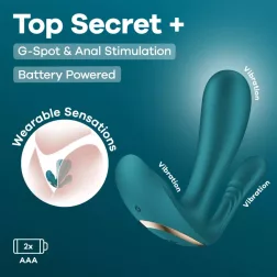   Satisfyer – Top Secret+ hárommotoros vibrátor (zöld - elemes)