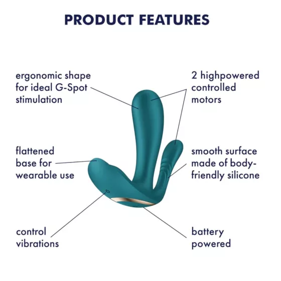 Satisfyer – Top Secret+ hárommotoros vibrátor (zöld - elemes)