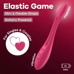   Satisfyer – Elastic Game flexibilis szárú duplavibrátor (rózsaszín - elemes)