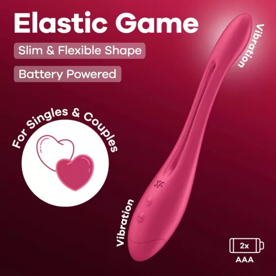 Satisfyer – Elastic Game flexibilis szárú duplavibrátor (rózsaszín - elemes)